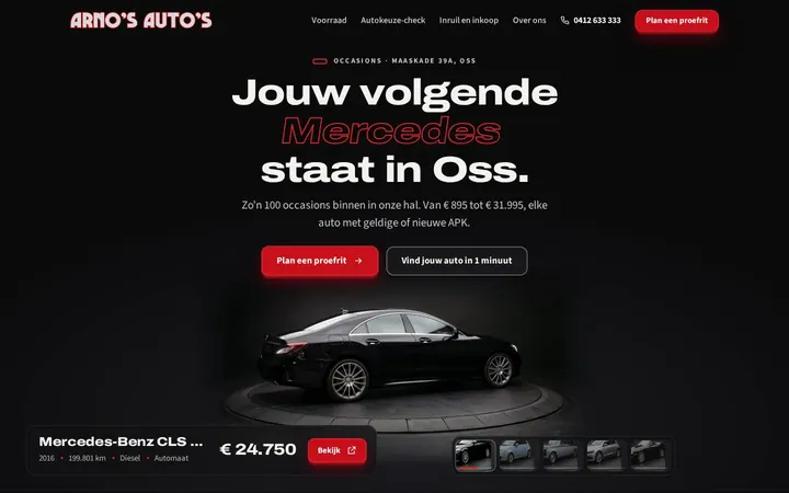 Website voor Arno's Auto's