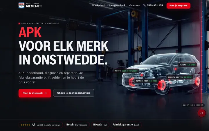 Website voor Autotechniek Niemeijer