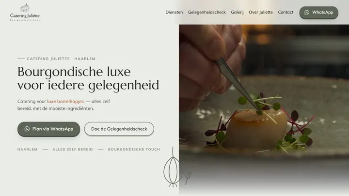 Website voor Catering Juliëtte