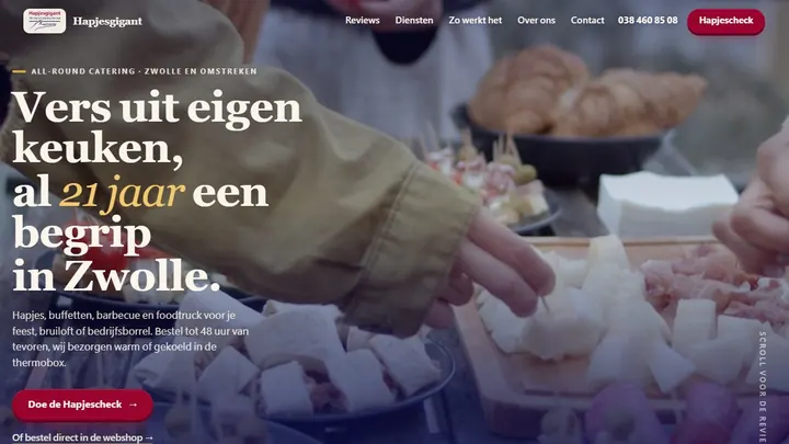 Website voor Hapjesgigant