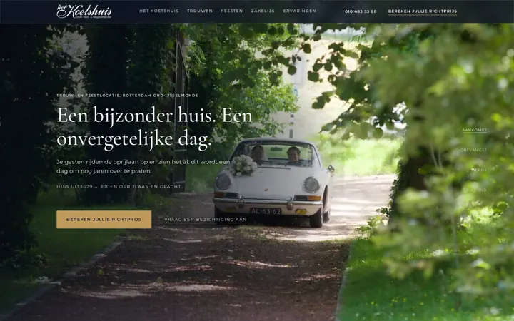Website voor Het Koetshuis Rotterdam