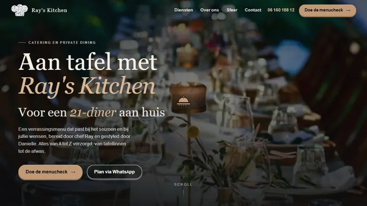 Website voor Ray's Kitchen