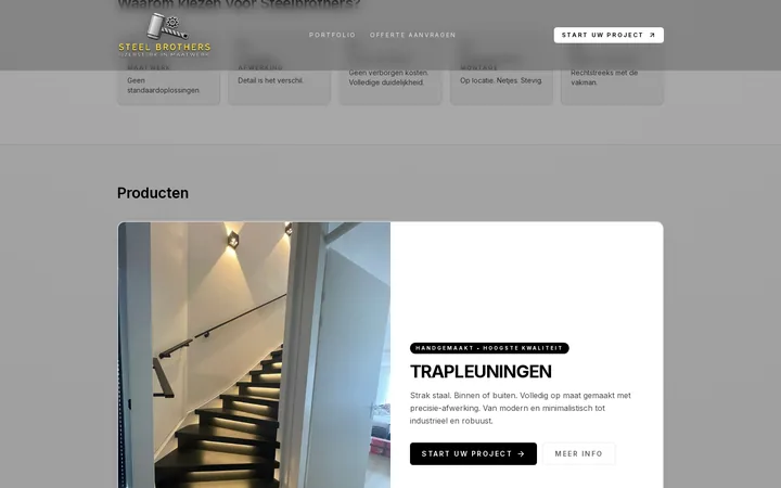 Website voor Steel Brothers
