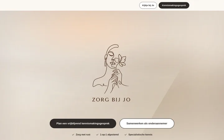 Website voor Zorg bij Jo